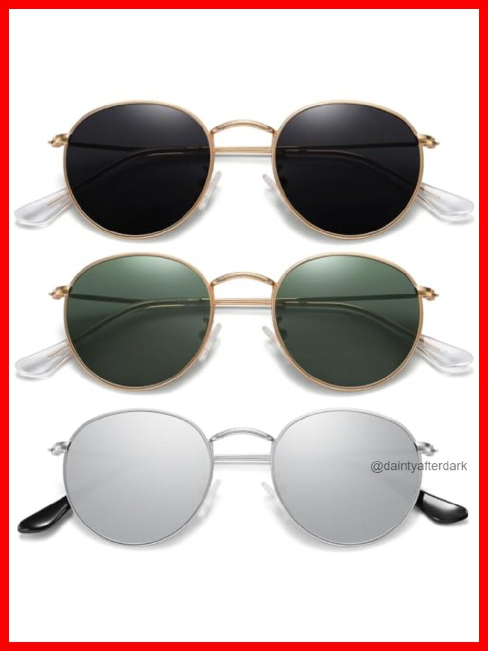 Polarized Round Sunglasses Retro Metal Frame UV400